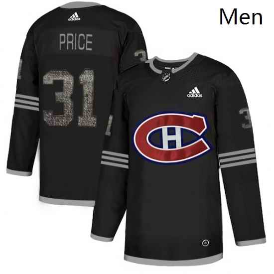 Mens Adidas Montreal Canadiens 31 Carey Price Black Authentic Classic Stitched NHL Jersey
